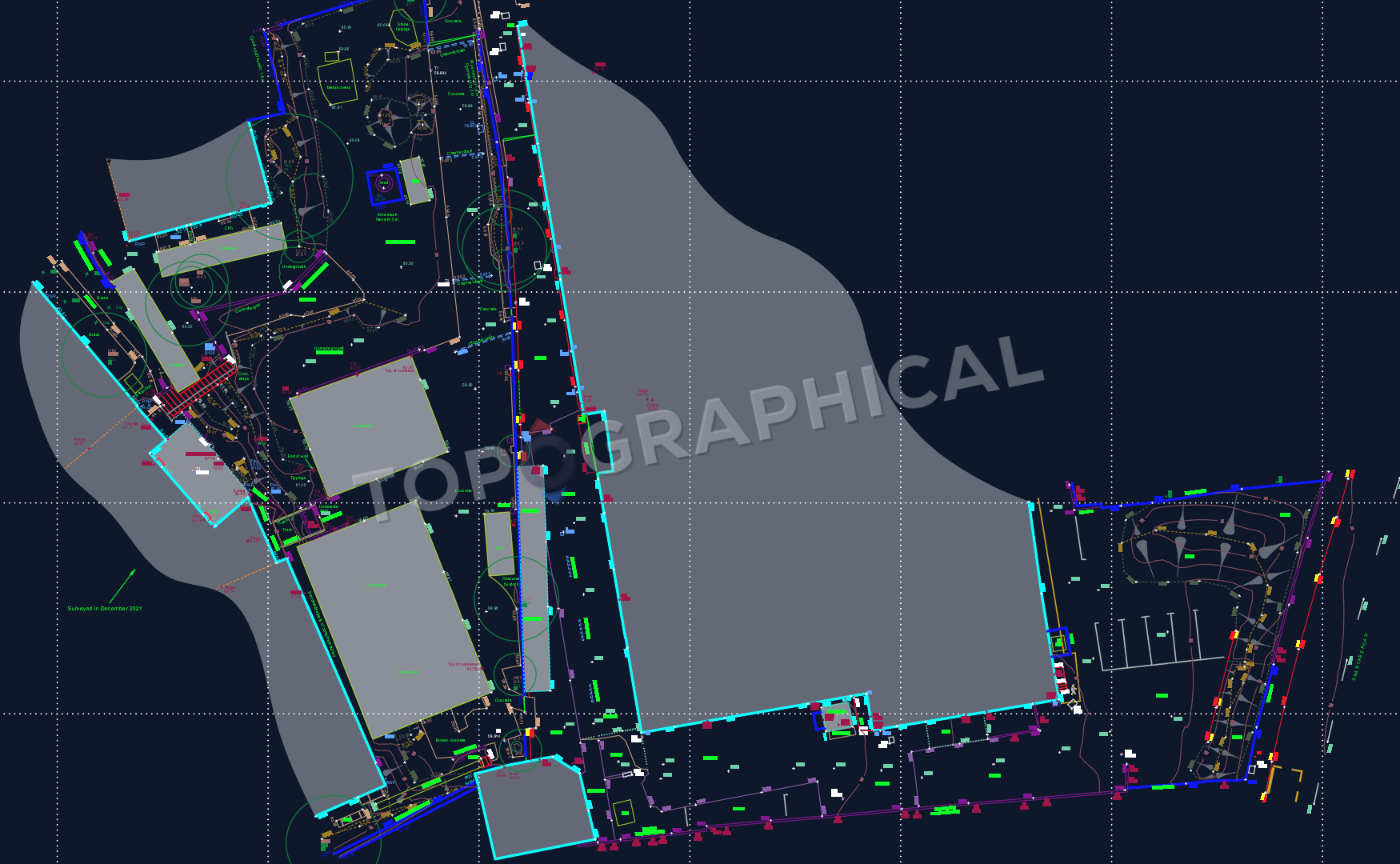 Coordinated topographical drawing